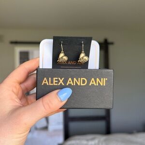 NWT Alex & Ani Love Heart Rafaelian Gold Finish Hook Drop Earrings